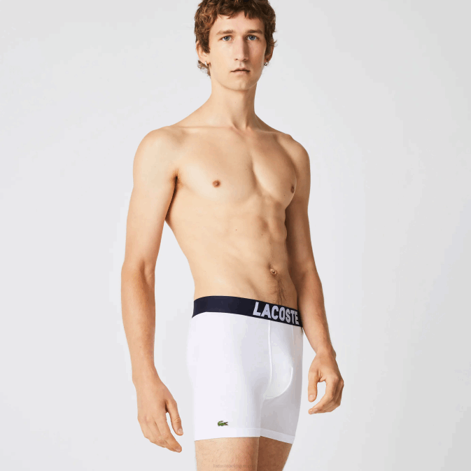 gris chine bleu marine blanc 5kc V6HV1524 Hommes Lacoste lot de 3 boxers à imprimé marin