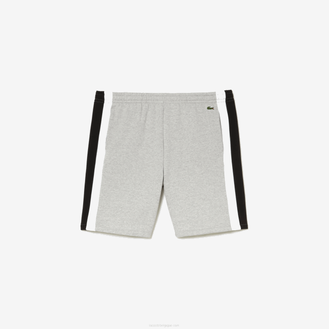 gris chine noir blanc sj1 V6HV455 Hommes Lacoste short color block en molleton brossé