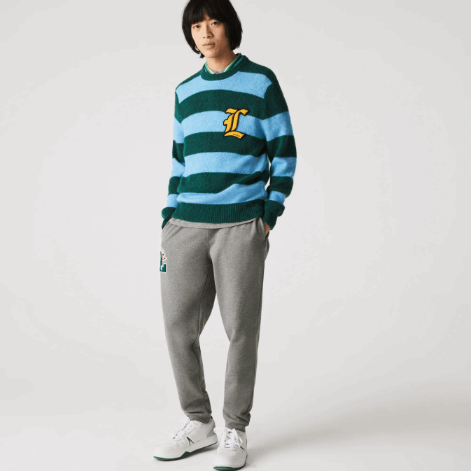 gris chiné 1vq V6HV1169 Hommes Lacoste fanions l badge pantalon de survêtement polaire