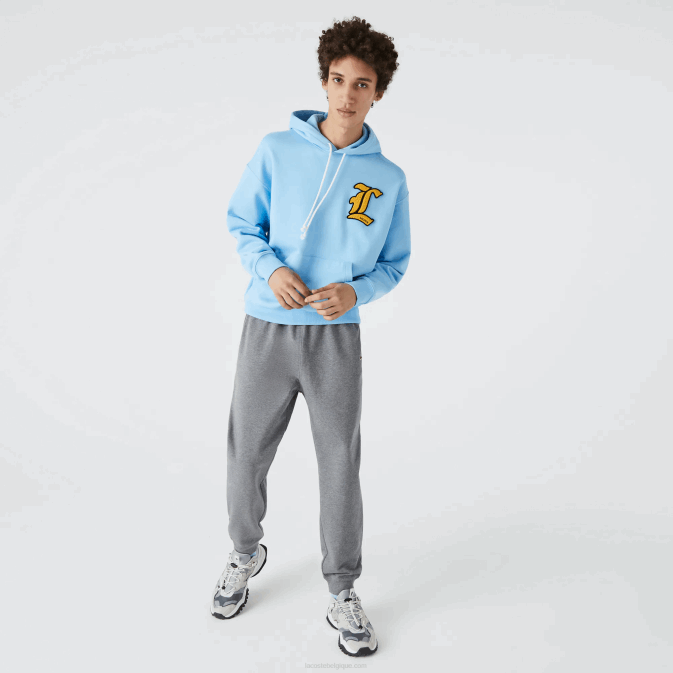 gris chiné 1vq V6HV1208 Hommes Lacoste pantalon de jogging en molleton de coton bio