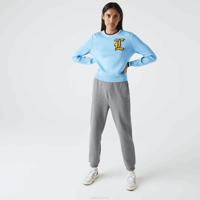 gris chiné 1vq V6HV1208 Hommes Lacoste pantalon de jogging en molleton de coton bio