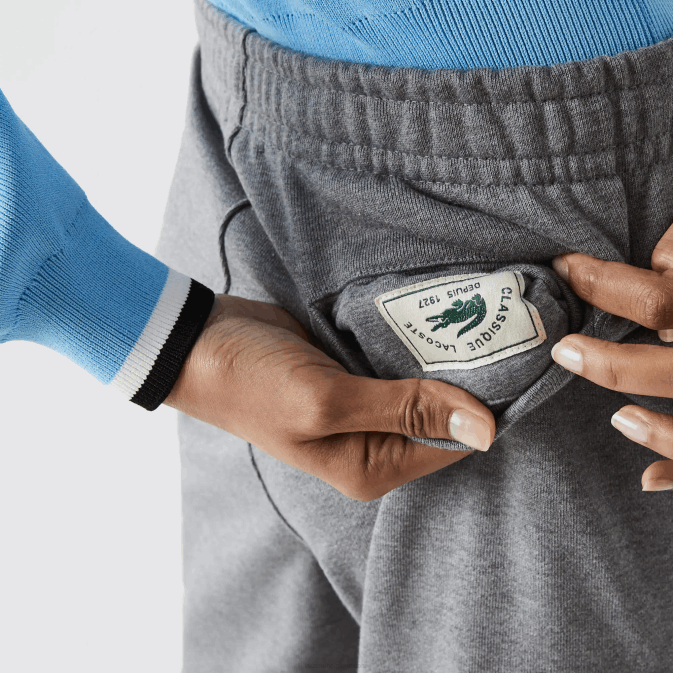 gris chiné 1vq V6HV1208 Hommes Lacoste pantalon de jogging en molleton de coton bio