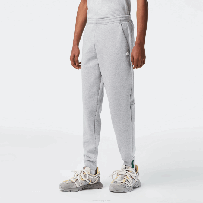 gris chiné cca V6HV1006 Hommes Lacoste pantalon de survêtement coupe slim en coton mélangé chiné