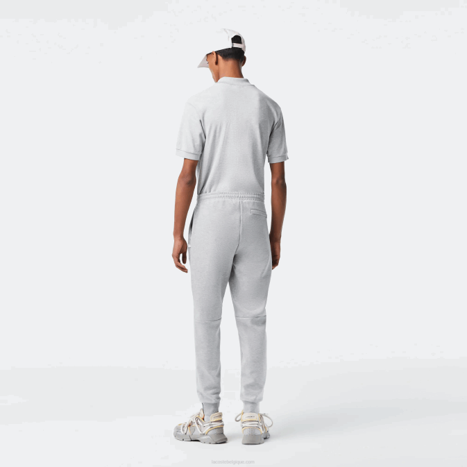 gris chiné cca V6HV1006 Hommes Lacoste pantalon de survêtement coupe slim en coton mélangé chiné