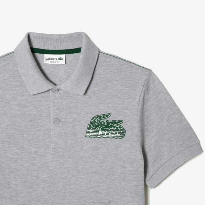 gris chiné cca V6HV102 Hommes Lacoste polo en mini piqué de coton