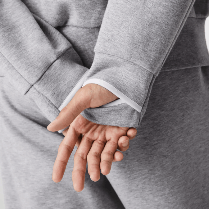 gris chiné cca V6HV1022 Hommes Lacoste sweat zippé à col montant en coton mélangé