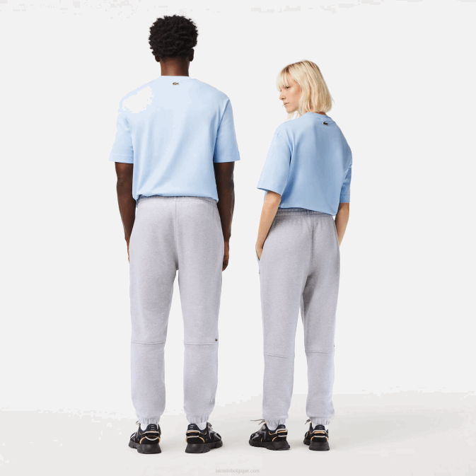 gris chiné cca V6HV1048 Hommes Lacoste pantalon de jogging en molleton de coton bio