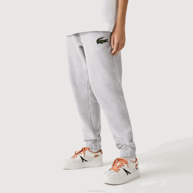 gris chiné cca V6HV1048 Hommes Lacoste pantalon de jogging en molleton de coton bio