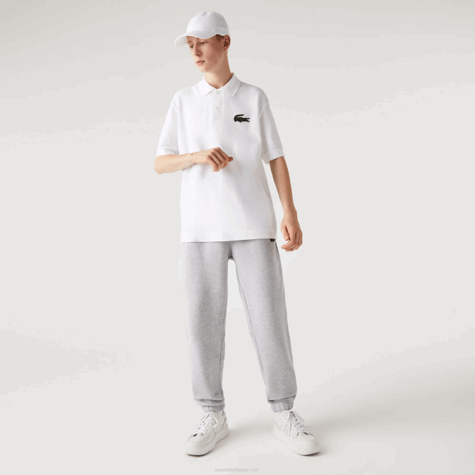 gris chiné cca V6HV1048 Hommes Lacoste pantalon de jogging en molleton de coton bio