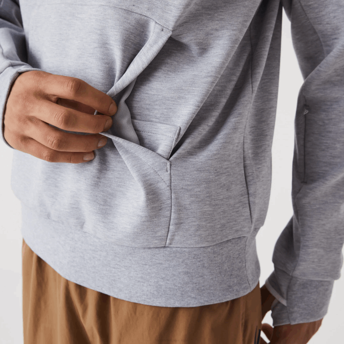 gris chiné cca V6HV1224 Hommes Lacoste sweat à capuche coupe classique