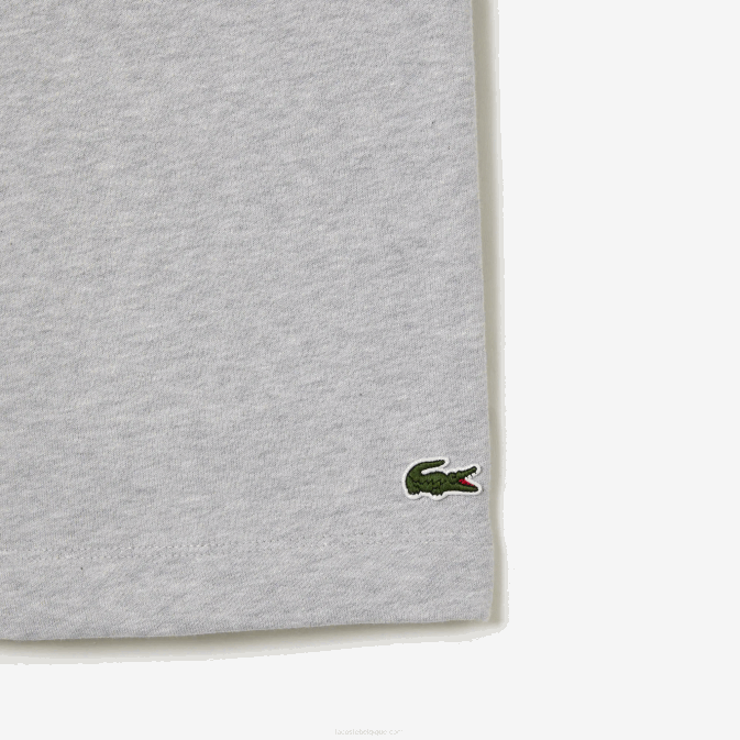 gris chiné cca V6HV1432 Hommes Lacoste short en molleton de coton bio brossé