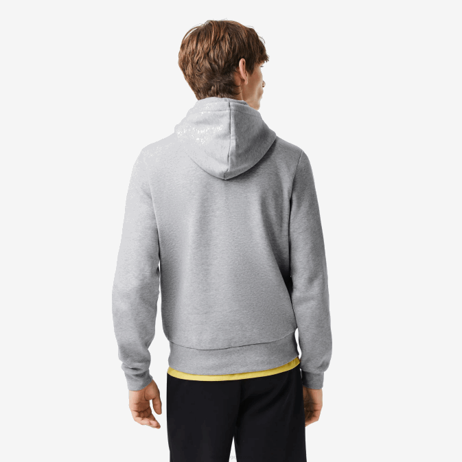 gris chiné cca V6HV288 Hommes Lacoste sweat à capuche coton bio