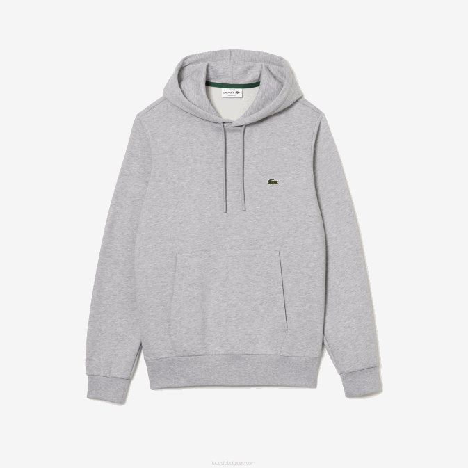 gris chiné cca V6HV288 Hommes Lacoste sweat à capuche coton bio