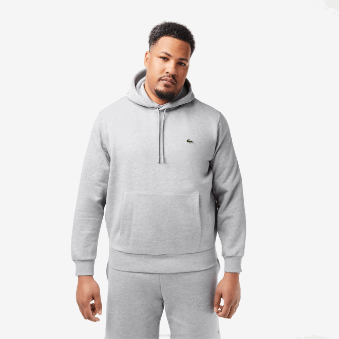 gris chiné cca V6HV288 Hommes Lacoste sweat à capuche coton bio