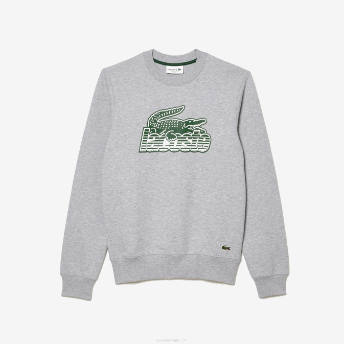 gris chiné cca V6HV301 Hommes Lacoste sweat col rond molleton non gratté