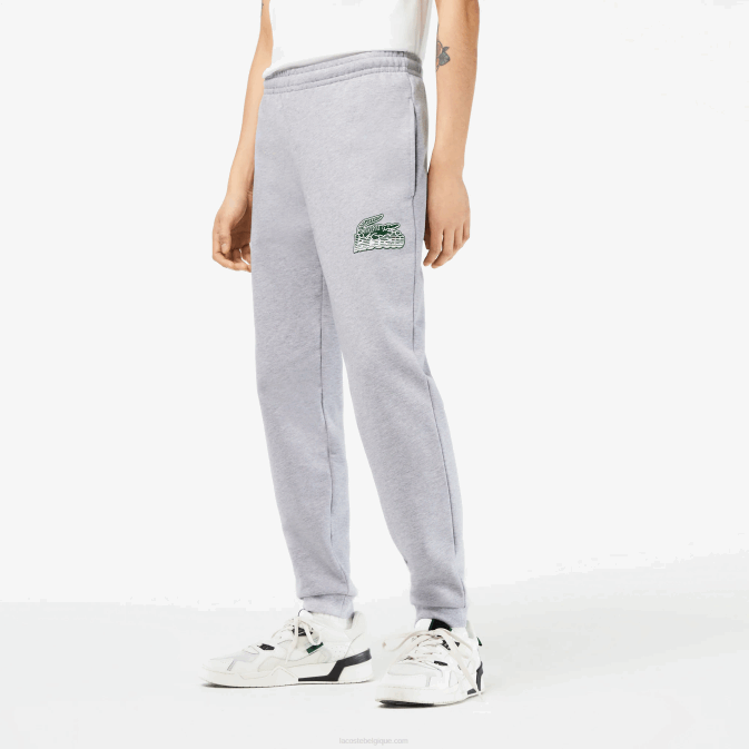 gris chiné cca V6HV308 Hommes Lacoste pantalon de jogging en molleton non brossé