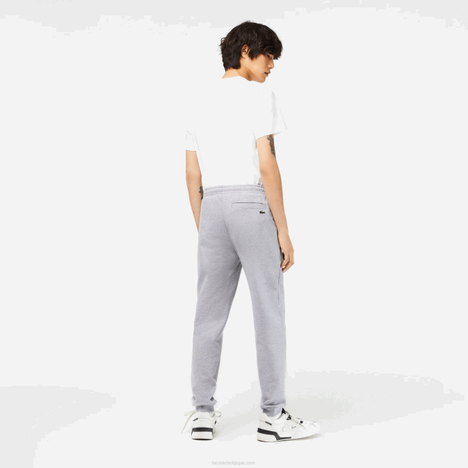 gris chiné cca V6HV308 Hommes Lacoste pantalon de jogging en molleton non brossé