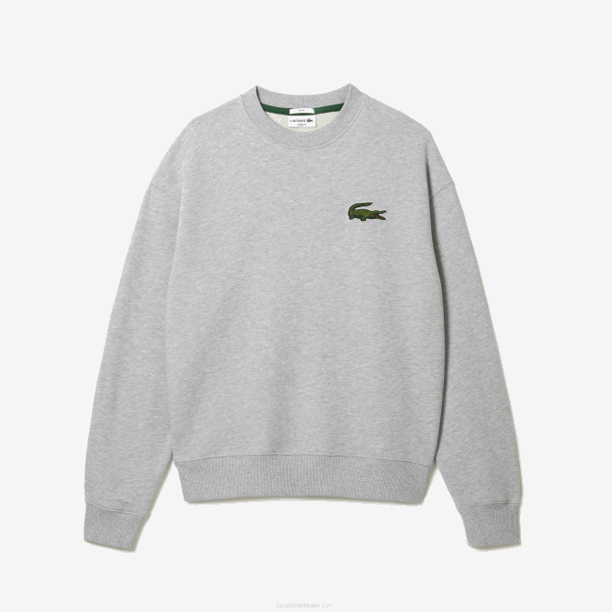 gris chiné cca V6HV323 Hommes Lacoste sweat ample à écusson crocodile