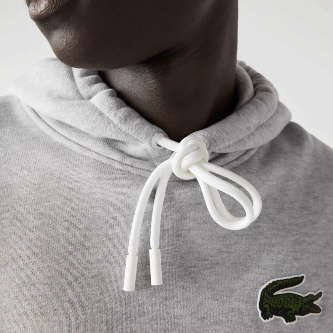 gris chiné cca V6HV368 Hommes Lacoste sweat ample à capuche en coton bio