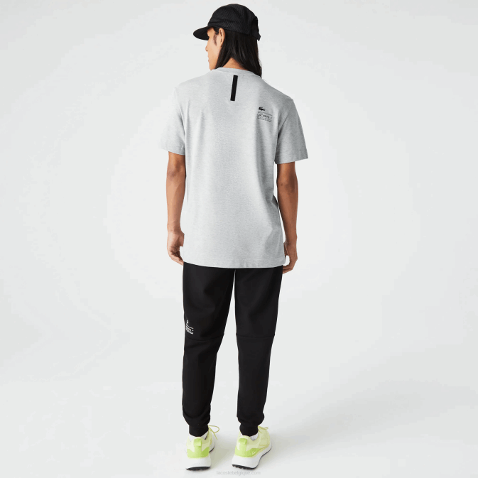 gris chiné cca V6HV561 Hommes Lacoste t-shirt regular fit en piqué à logo