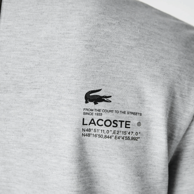 gris chiné cca V6HV561 Hommes Lacoste t-shirt regular fit en piqué à logo
