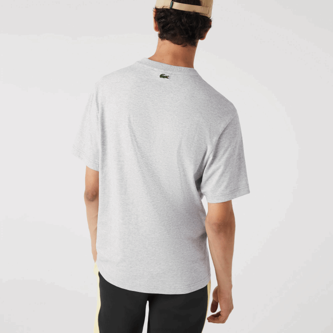 gris chiné cca V6HV579 Hommes Lacoste t-shirt coupe classique à imprimé monogramme