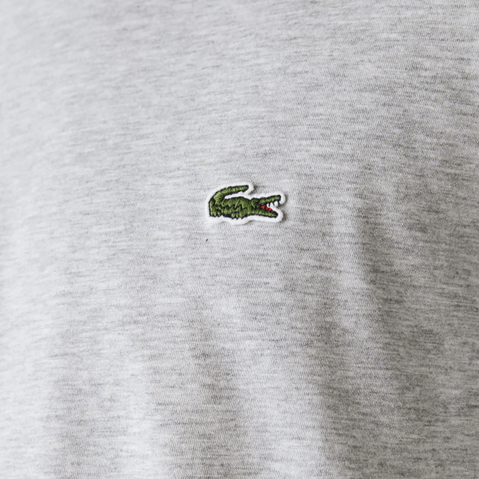 gris chiné cca V6HV619 Hommes Lacoste t-shirt en jersey de coton pima à col rond