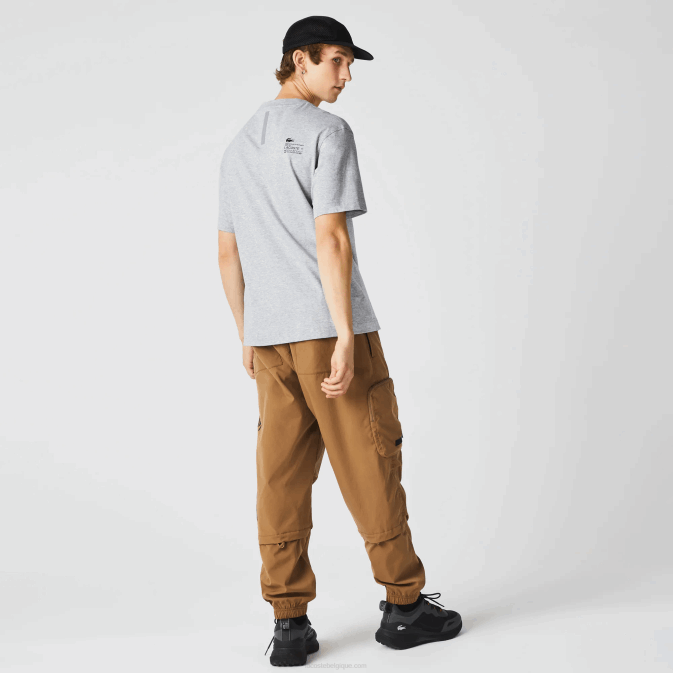 gris chiné cca V6HV660 Hommes Lacoste t-shirt imprimé à coupe décontractée