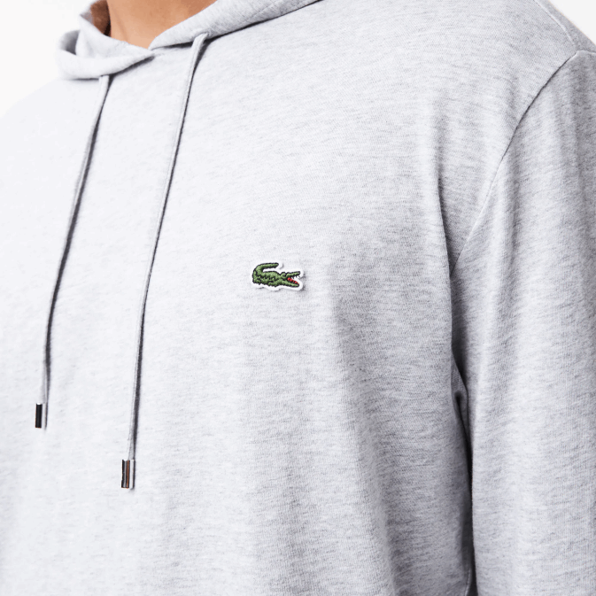 gris chiné cca V6HV713 Hommes Lacoste sweat à capuche en jersey de coton