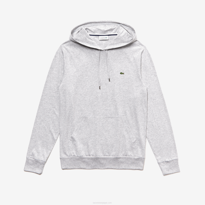 gris chiné cca V6HV713 Hommes Lacoste sweat à capuche en jersey de coton