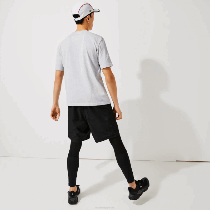 gris chiné cca V6HV718 Hommes Lacoste t-shirt sport respirant