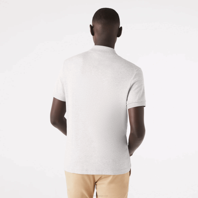 gris chiné cca V6HV798 Hommes Lacoste polo coupe classique en coton pima
