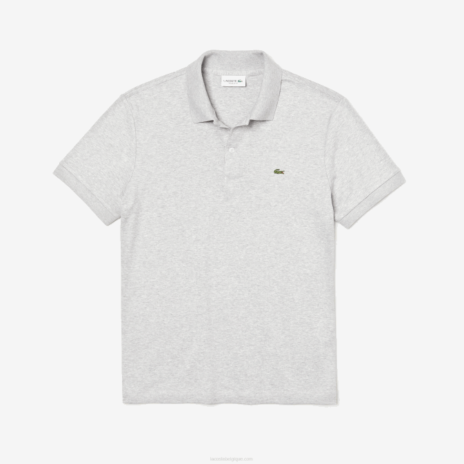 gris chiné cca V6HV798 Hommes Lacoste polo coupe classique en coton pima