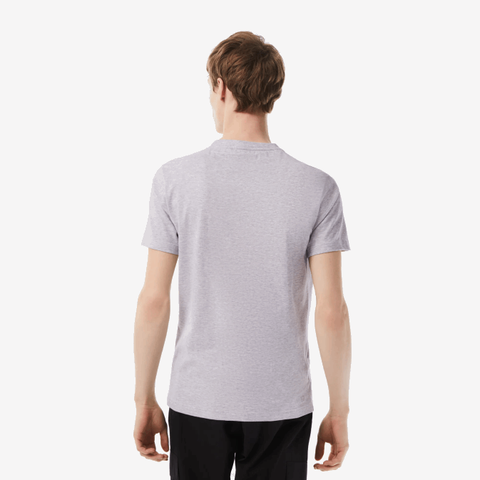 gris chiné cca V6HV94 Hommes Lacoste t-shirt de sport coupe classique avec marquage contrasté