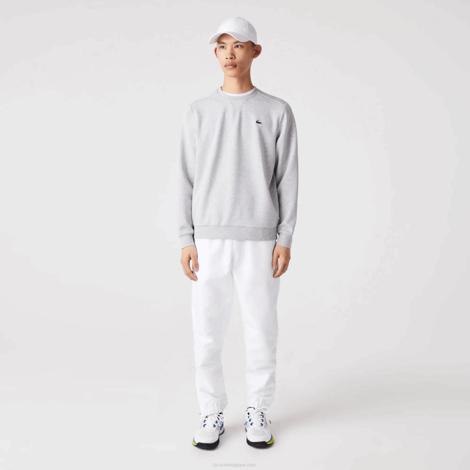 gris clair chine 9ya V6HV1062 Hommes Lacoste sweat à empiècements en mesh sport
