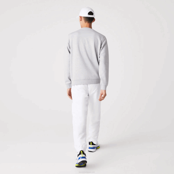 gris clair chine 9ya V6HV1062 Hommes Lacoste sweat à empiècements en mesh sport