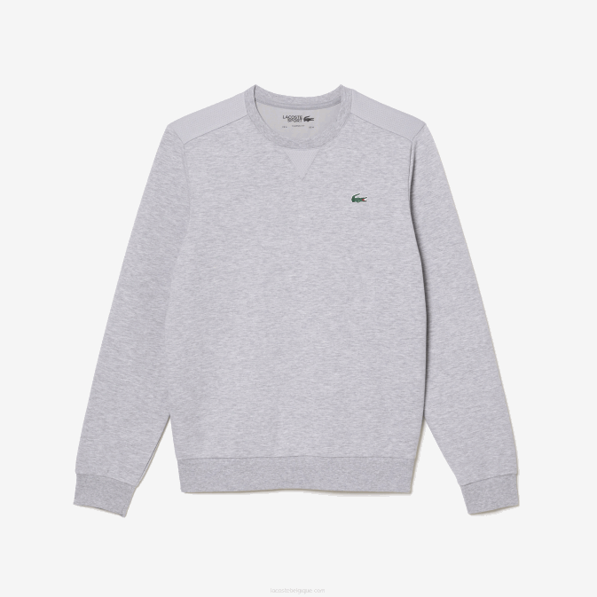 gris clair chine 9ya V6HV1062 Hommes Lacoste sweat à empiècements en mesh sport