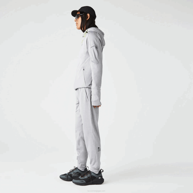 gris clair chine 9ya V6HV1073 Hommes Lacoste pantalon de survêtement de sport à deux épaisseurs
