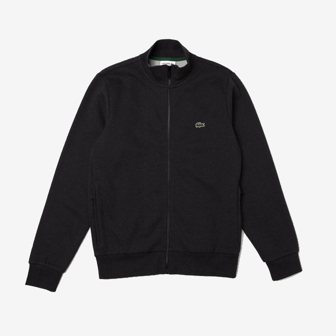 gris el6 V6HV1271 Hommes Lacoste sweat zippé coupe classique en polaire grattée