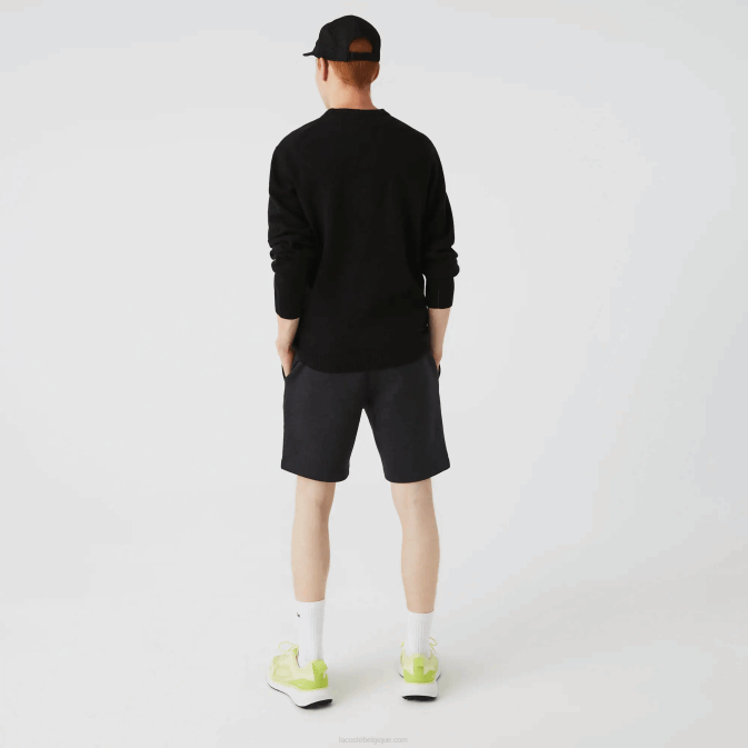 gris el6 V6HV1597 Hommes Lacoste short en molleton de coton bio brossé