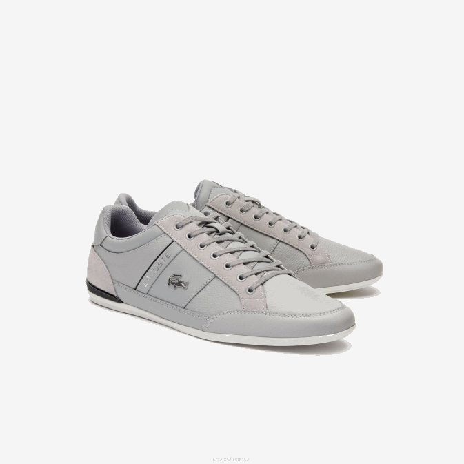 gris noir 276 V6HV1709 Hommes Lacoste baskets chaymon en cuir
