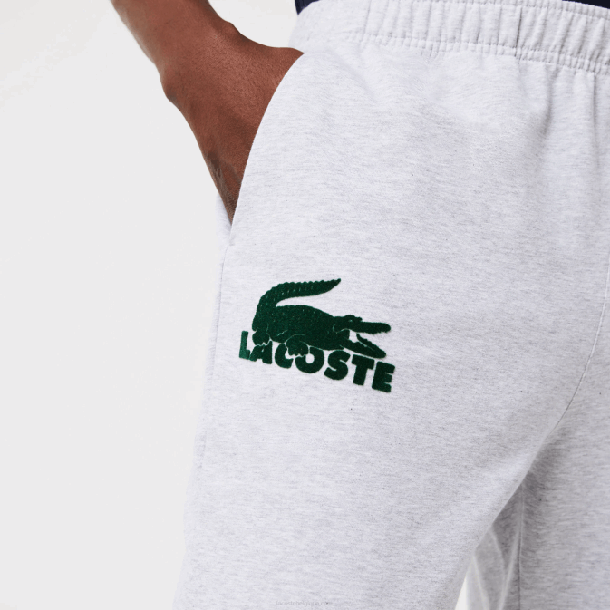 gris vert chine y9k V6HV1475 Hommes Lacoste pantalon de jogging en molleton de coton