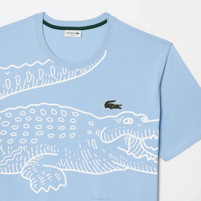 hbp bleu V6HV135 Hommes Lacoste t-shirt ample en coton - grande taille - long