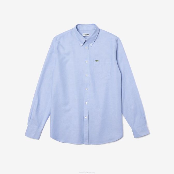 hbp bleu V6HV1466 Hommes Lacoste chemise coupe classique en coton oxford