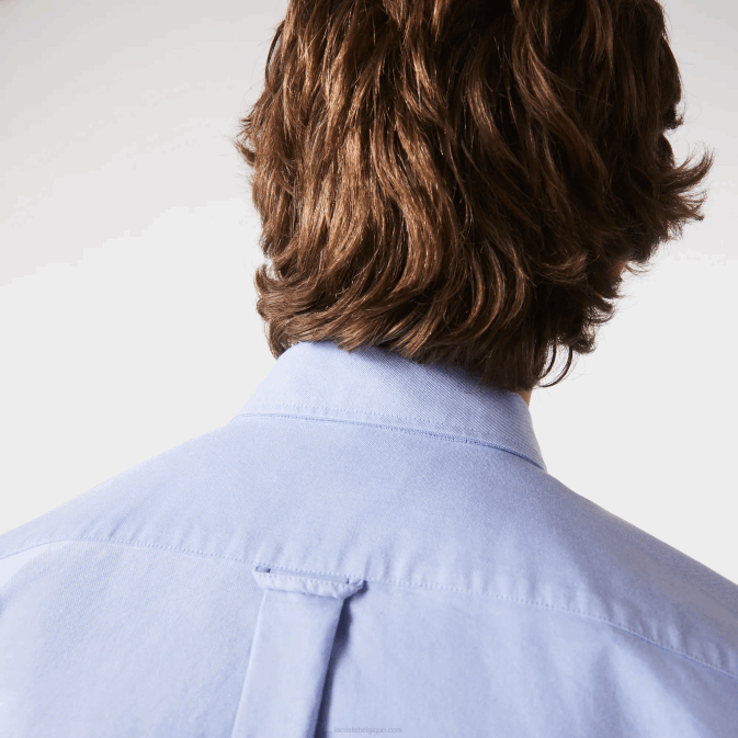 hbp bleu V6HV1466 Hommes Lacoste chemise coupe classique en coton oxford