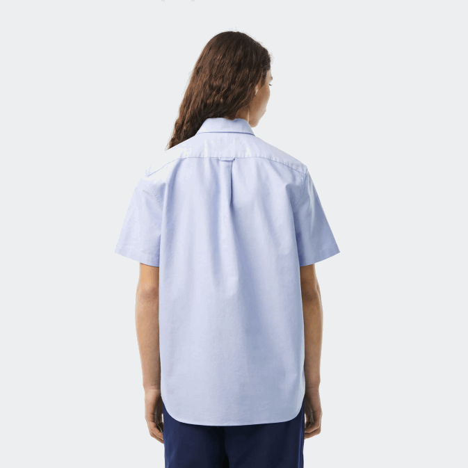 hbp bleu V6HV1527 Hommes Lacoste chemise coupe classique en coton oxford