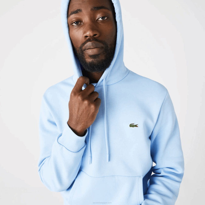 hbp bleu V6HV267 Hommes Lacoste sweat à capuche coton bio