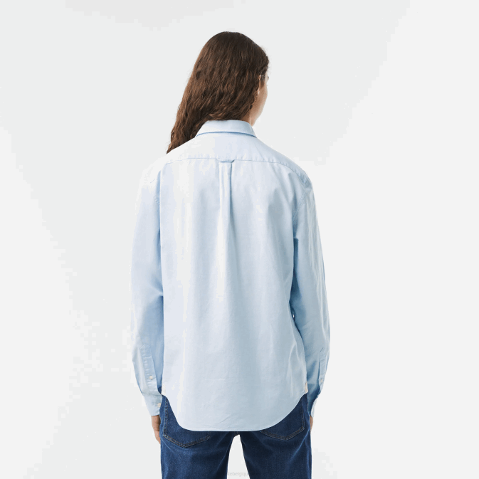 hbp bleu V6HV505 Hommes Lacoste chemise en coton oxford à col boutonné