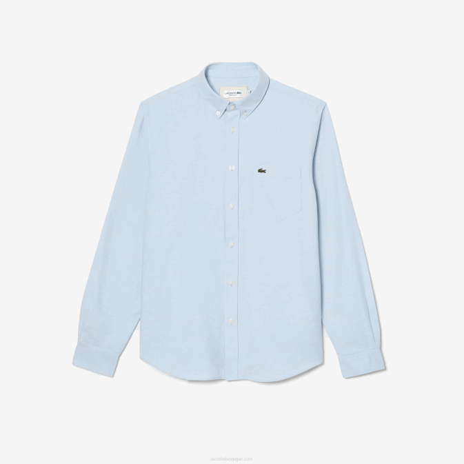 hbp bleu V6HV505 Hommes Lacoste chemise en coton oxford à col boutonné