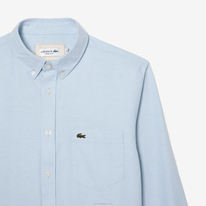 hbp bleu V6HV505 Hommes Lacoste chemise en coton oxford à col boutonné